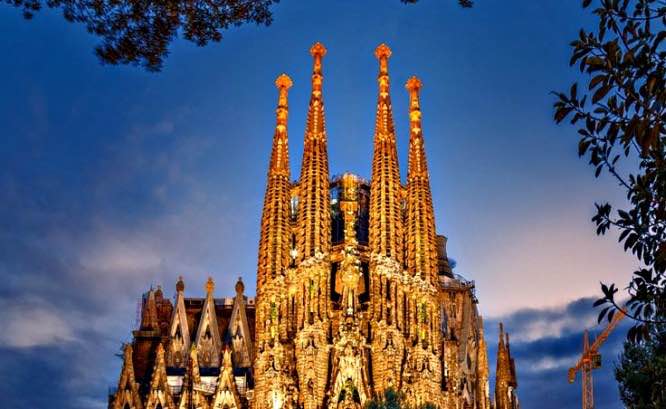 Temple of Sagrada Familia in Spain
